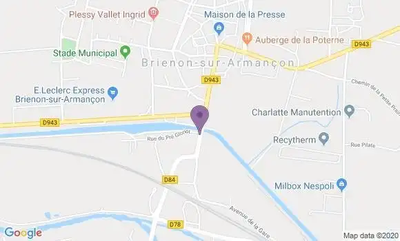 Localisation Brienon sur Armancon - 89210