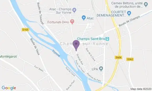 Localisation Champs sur Yonne - 89290