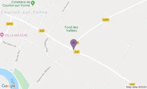 Localisation Courlon sur Yonne Bp - 89140