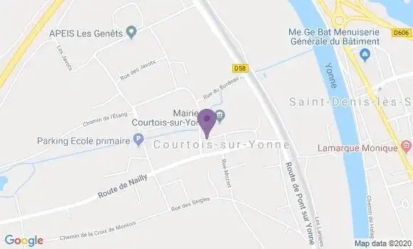 Localisation Courtois sur Yonne Ap - 89100
