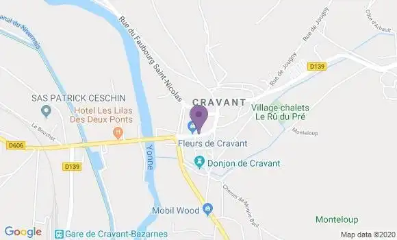 Localisation Cravant Ap - 89460
