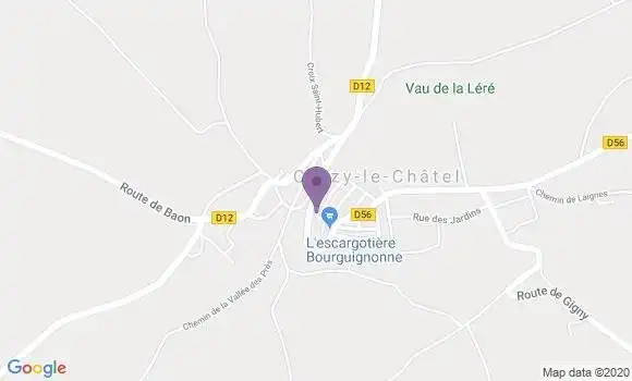 Localisation Cruzy le Chatel Bp - 89740