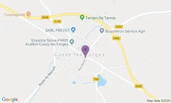 Localisation Cussy les Forges Ap - 89420