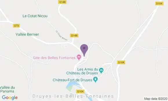 Localisation Druyes les Belles Fontaines Ap - 89560