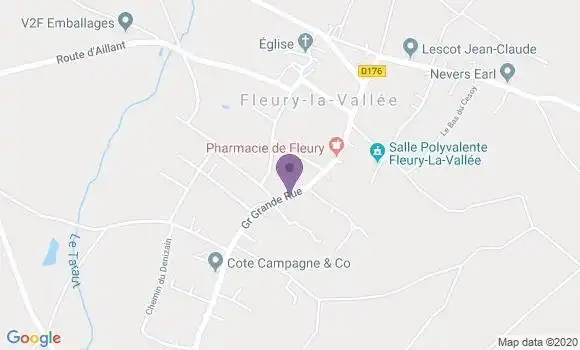 Localisation Fleury la Vallee Bp - 89113