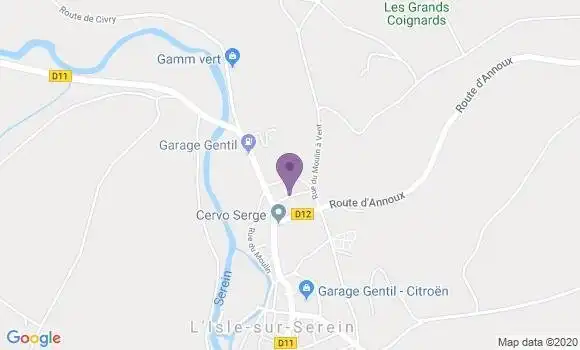 Localisation L Isle sur Serein Bp - 89440