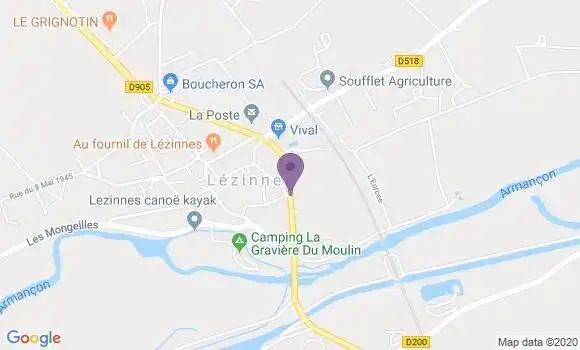 Localisation Lezinnes Bp - 89160