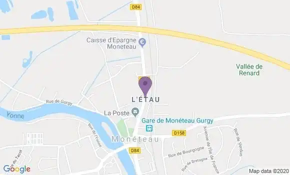 Localisation Moneteau - 89470