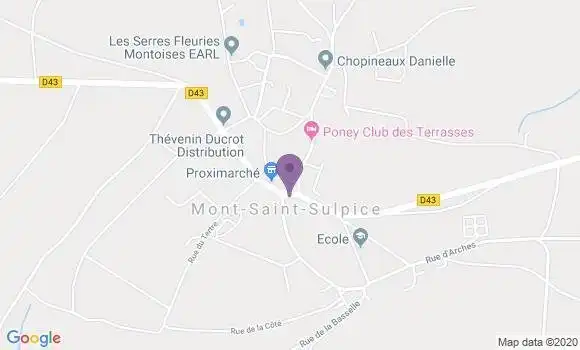 Localisation Mont Saint Sulpice Ap - 89250