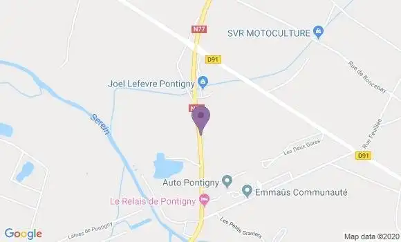 Localisation Pontigny Bp - 89230