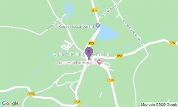 Localisation Quarre les Tombes - 89630