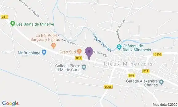 Localisation Rieux Minervois Bp - 11160
