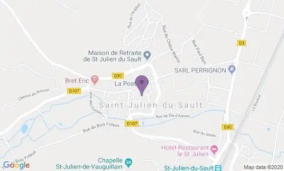Localisation Saint Julien du Sault - 89330