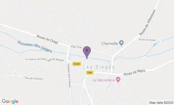 Localisation Les Sieges Ap - 89190