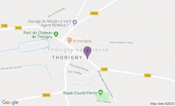 Localisation Thorigny sur Oreuse Bp - 89260