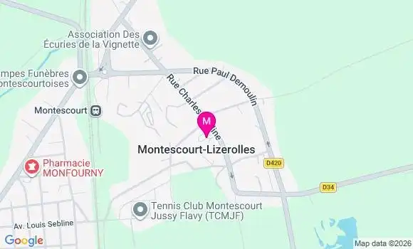 Localisation Montescourt Lizerolles - 02440