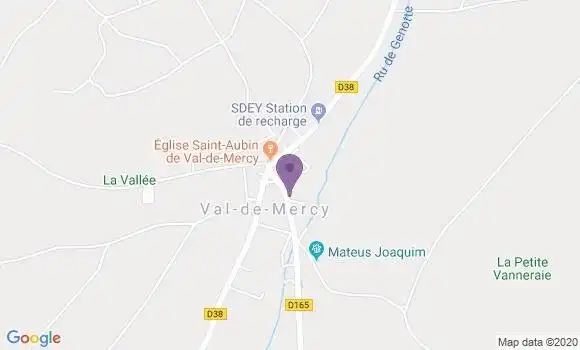 Localisation Val de Mercy Ap - 89580