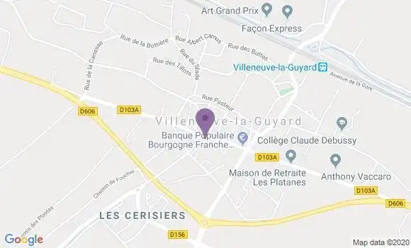Localisation Villeneuve la Guyard - 89340