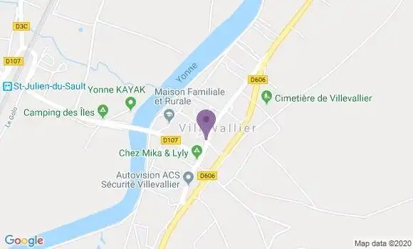 Localisation Villevallier Ap - 89330