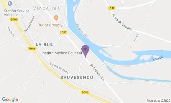 Localisation Vincelles Bp - 89290