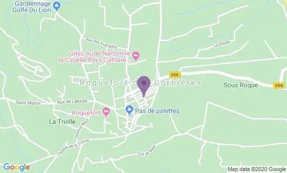Localisation Roquefort des Corbieres Bp - 11540