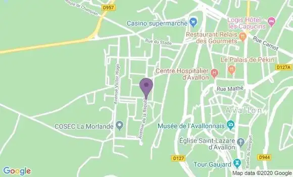 Localisation Avallon la Morlande Bp - 89200