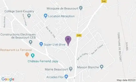 Localisation Beaucourt - 90500