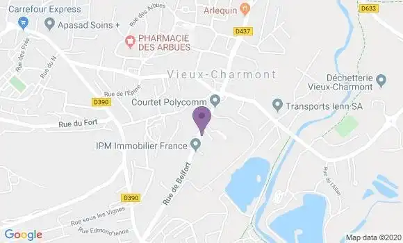 Localisation Bourogne Bp - 90140