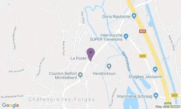 Localisation Chatenois les Forges Bp - 90700