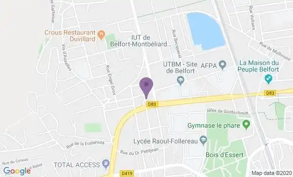Localisation Belfort le Mont Bp - 90000