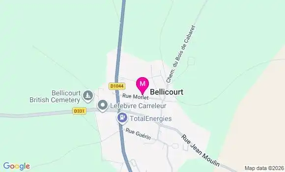 Localisation Bellicourt - 02420