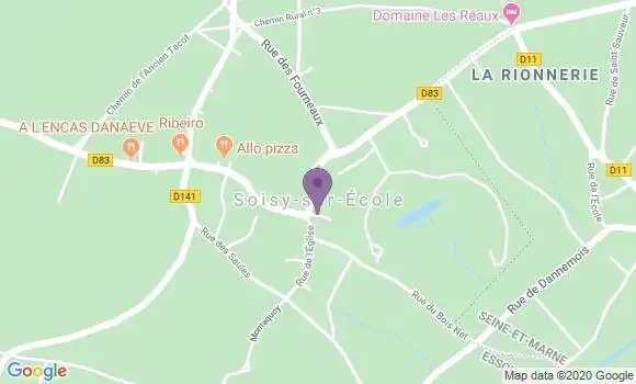 Localisation Soisy sur Ecole Bp - 91840