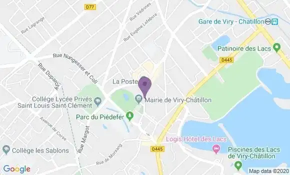 Localisation Viry Chatillon Hotel de Ville - 91170
