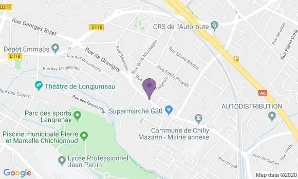 Localisation Chilly Mazarin Sud Bp - 91380