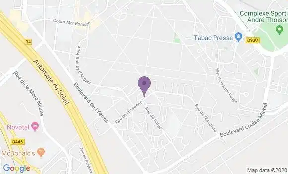 Localisation Evry les Aunettes Bp - 91000
