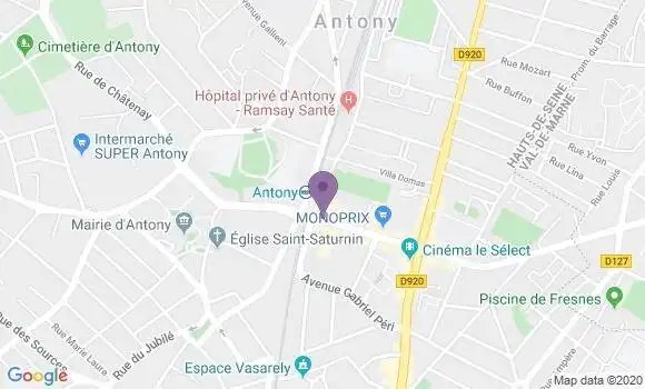 Localisation Antony Principal - 92160
