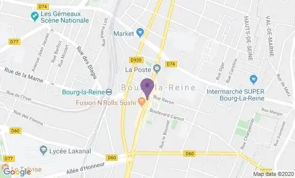 Localisation Bourg la Reine - 92340
