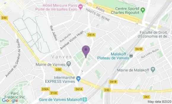 Localisation Vanves HÔtel de Ville - 92170