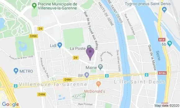 Localisation Villeneuve la Garenne - 92390
