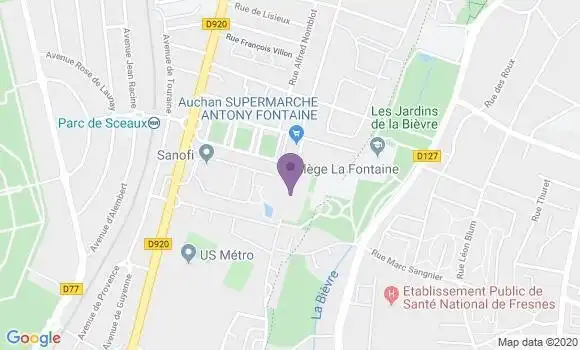 Localisation Antony la Fontaine Bp - 92160
