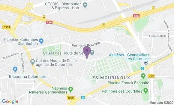 Localisation Asnieres Quatre Routes - 92600