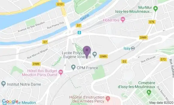 Localisation Issy les Moulineaux Ouest - 92130