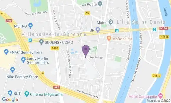 Localisation Villeneuve la Garenne Apc - 92390