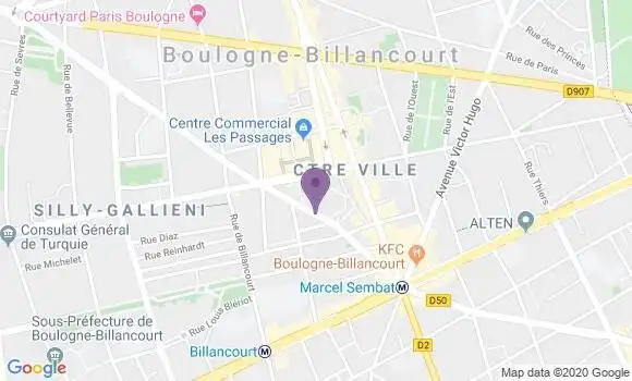 Localisation Boulogne Billancourt Hotel de Ville - 92100