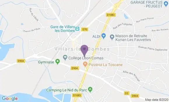 Localisation Villars les Dombes - 01330
