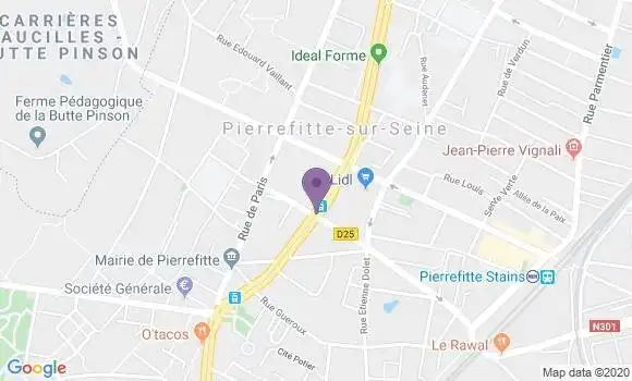 Localisation Pierrefitte sur Seine - 93380