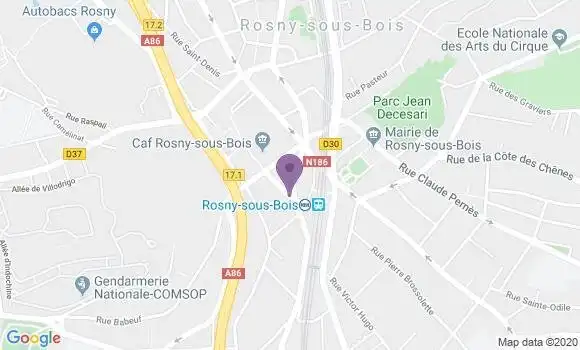 Localisation Rosny sous Bois Principal - 93110