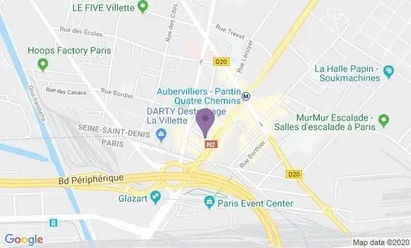 Localisation Aubervilliers Quatre Chemins - 93300