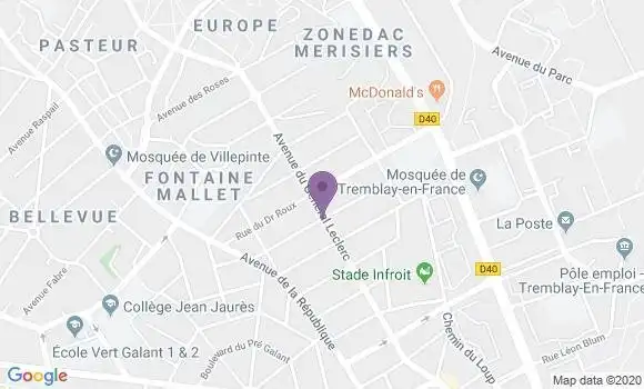 Localisation Villepinte  Daguerre Bp - 93420