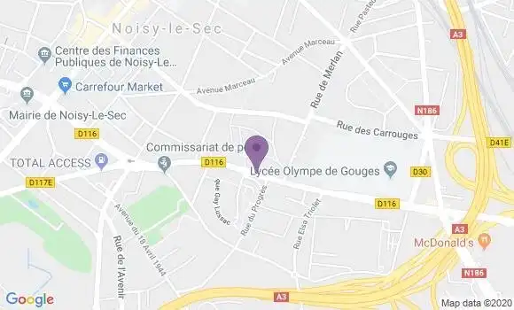Localisation Noisy le Sec Stephenson - 93130